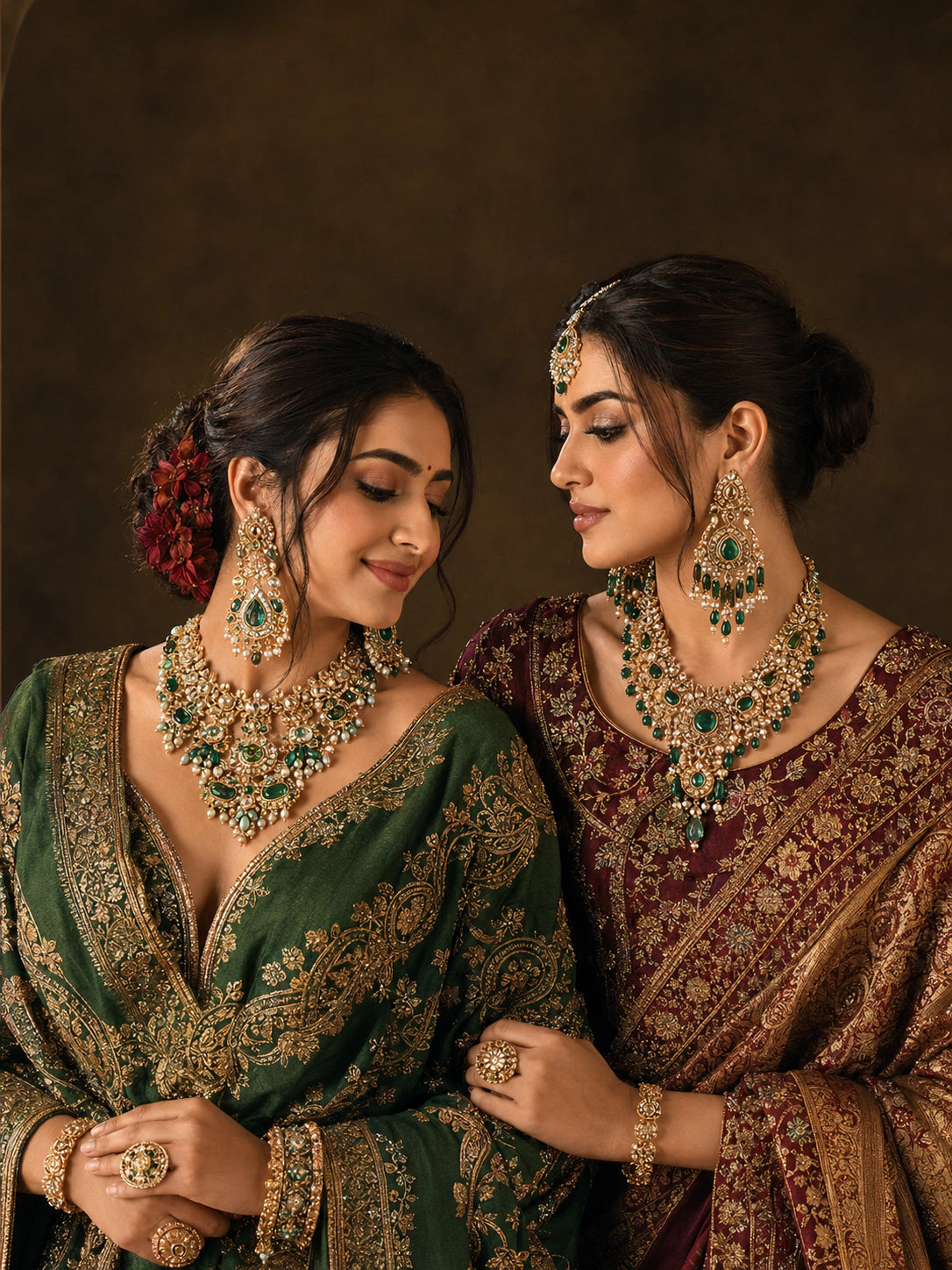 Wedding and festive jewellery styled for celebration looks by Zyvira.
