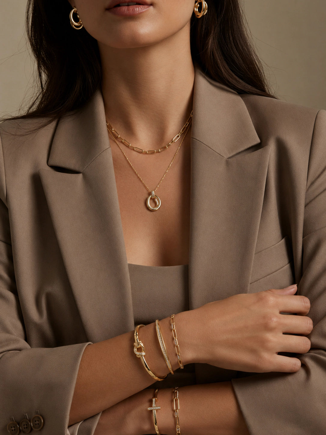 Office wear jewellery styled for polished workday looks by Zyvira.