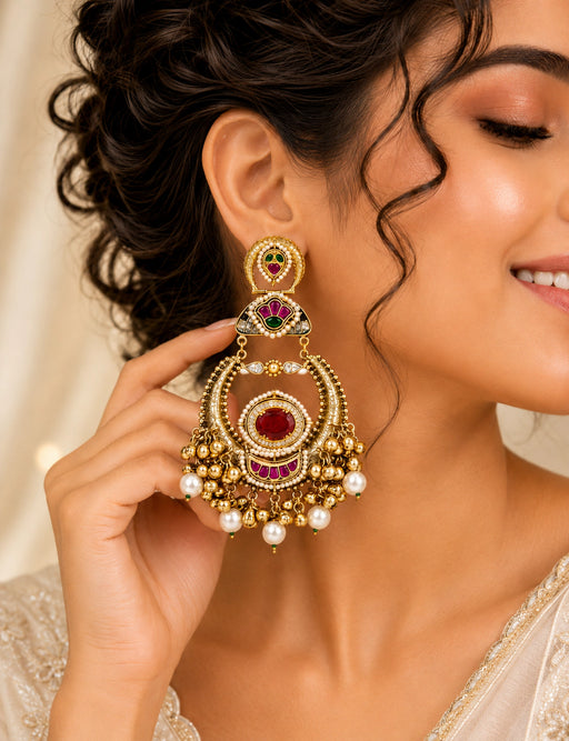 Kashmiri-style earrings for women heritage-inspired statement jewellery by Zyvira.