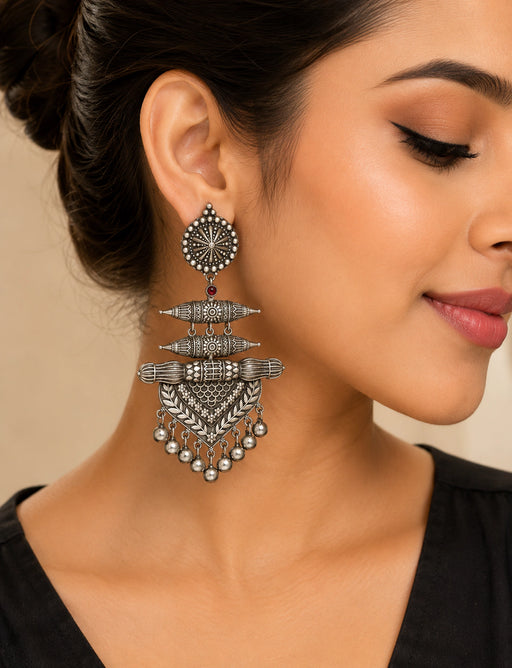 German Silver earrings for women ethnic and statement jewellery by Zyvira.