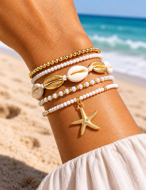 Beach wear bracelets for women holiday and resort jewellery by Zyvira.