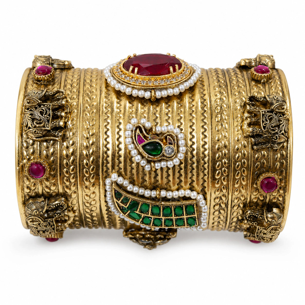 Detailed view of the handcrafted kada surface