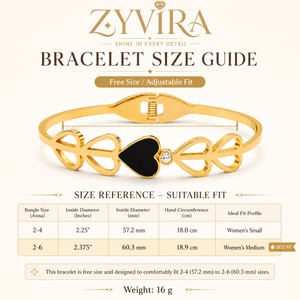 Additional product presentation of the gold black-heart crystal kada