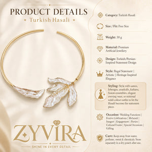 Alternate product view of the gold blush floral collar Hasali