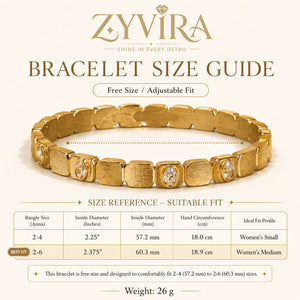 Gold brushed link kada styled in an elegant jewellery flat lay