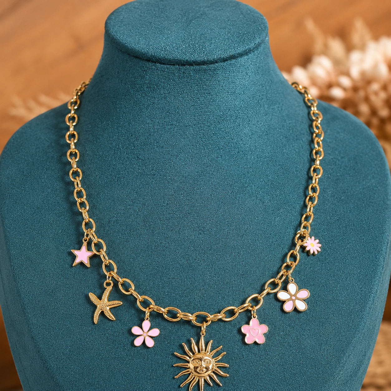Alternate detail view of the celestial floral charms