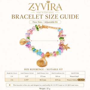 Gold shell starfish bracelet styled in a beach-inspired jewellery flat lay