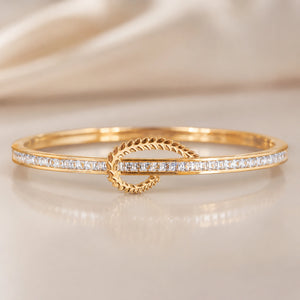Alternate product view of the gold crystal leaf knot kada