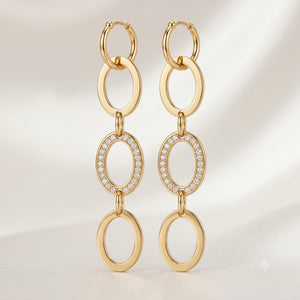 Close-up of crystal-style accents and oval-link detailing