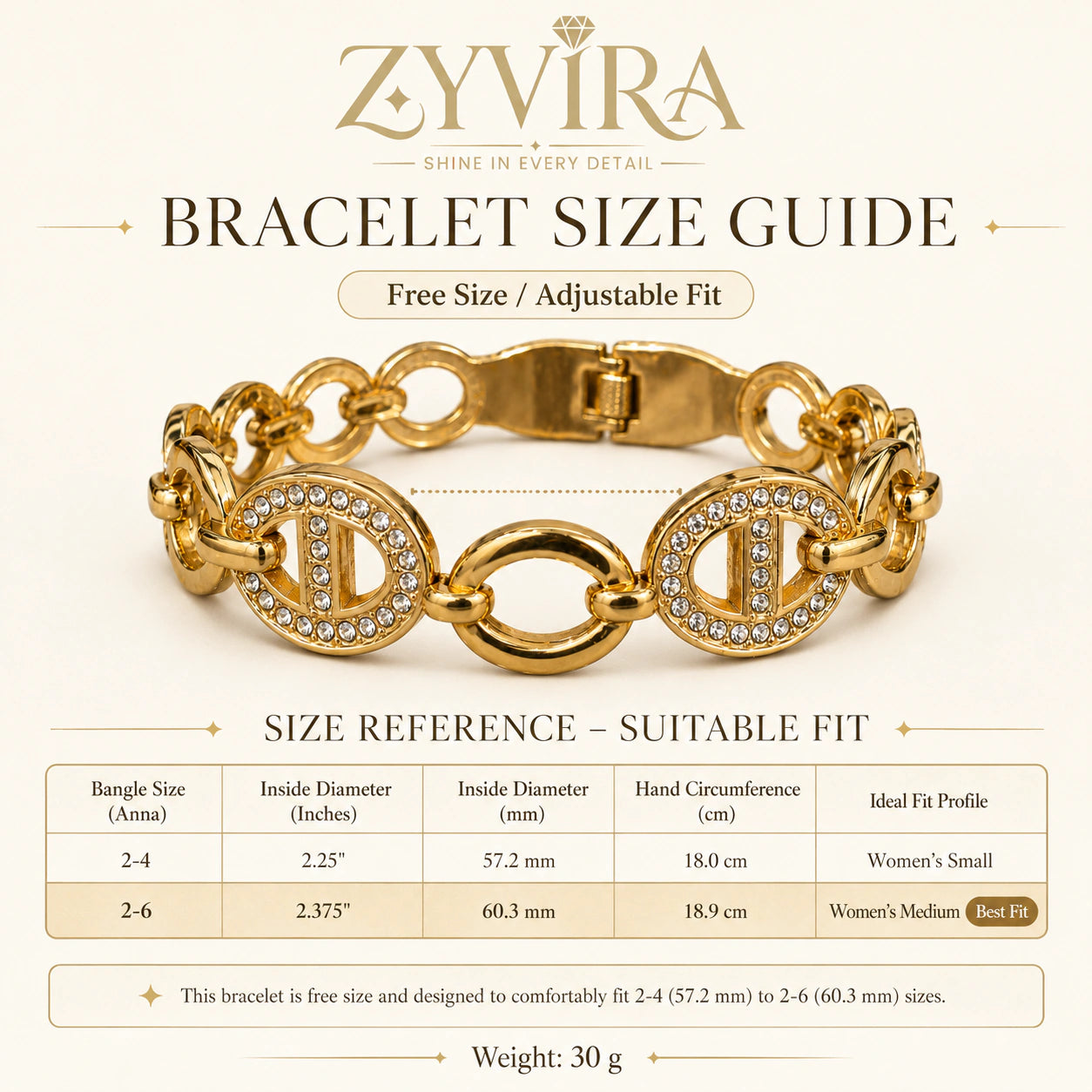 Open link view of the gold oval-medallion bracelet
