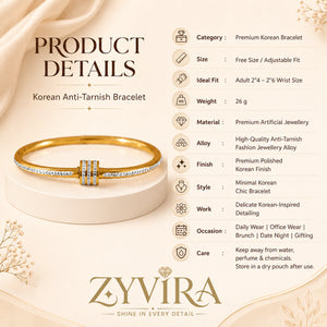 Gold crystal teardrop kada styled in an elegant jewellery flat lay