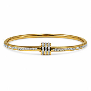 Gold-tone crystal teardrop layered kada bracelet