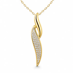 Gold-tone curved crystal-style twist pendant necklace
