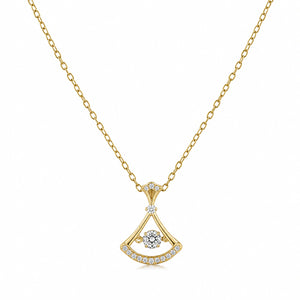 Close-up of the fan-frame and crystal pendant detailing