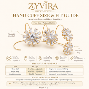 Open structure view of the gold five-starburst handcuff bracelet