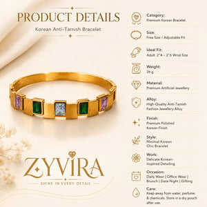 Gold geometric crystal kada styled in an elegant jewellery flat lay