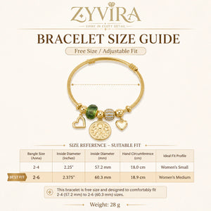 Open structure view of the twisted cable heart charm kada