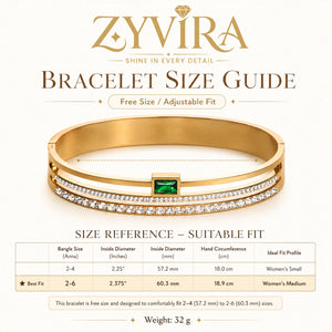 Open structure view of the gold green crystal bangle