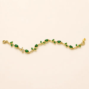 Alternate detail view of the green tulip-vine bracelet