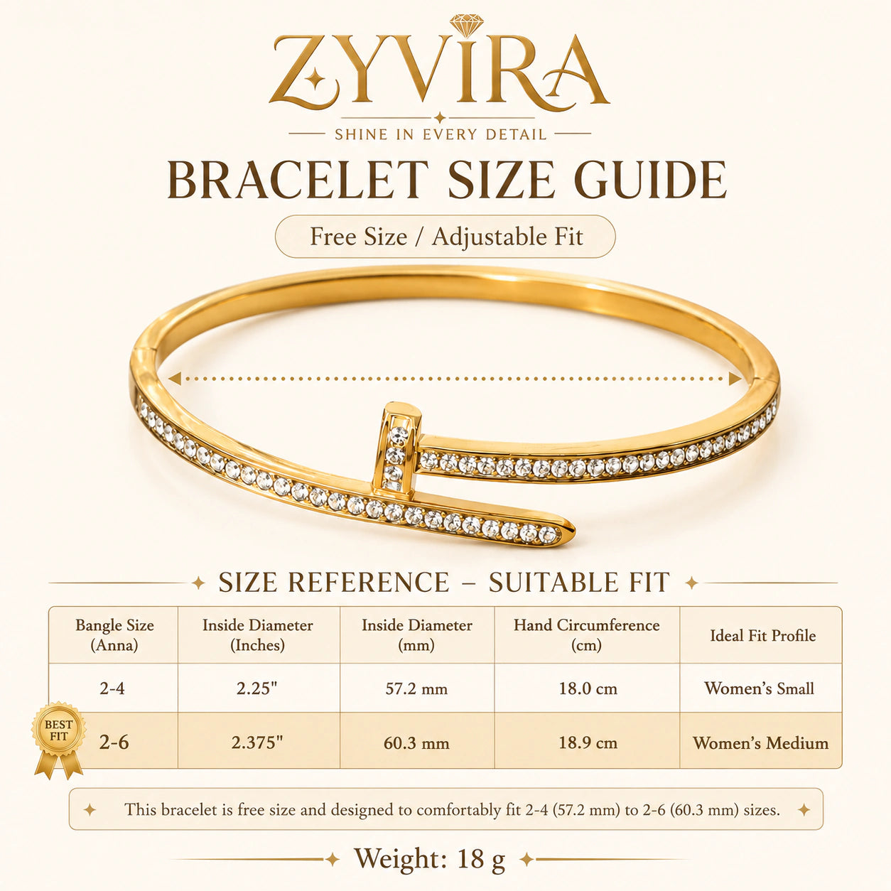 Open structure view of the gold nail-wrap kada