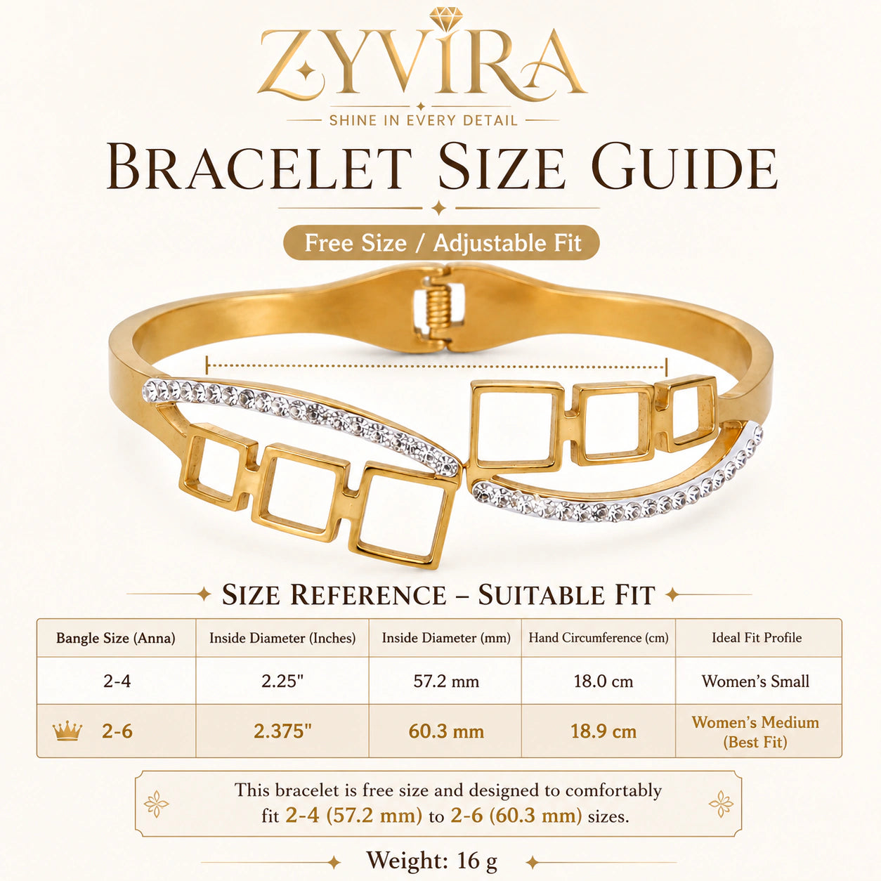 Open structure view of the gold hinged kada bracelet