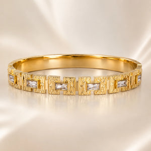 Alternate product view of the gold openwork crystal kada