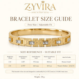 Open structure view of the gold openwork crystal kada