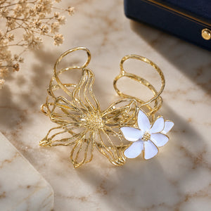 Alternate product view of the gold floral multi-band kada