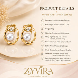 Size guide showing the proportions of organic teardrop pearl studs