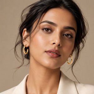 Size guide showing the proportions of the floral earring combo