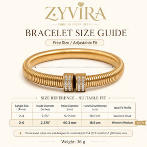 Open structure view of the gold ribbed coil cuff