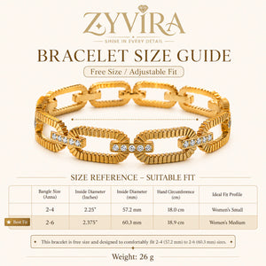 Open link view of the gold ribbed crystal bracelet