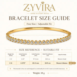 Open structure view of the gold round crystal bangle