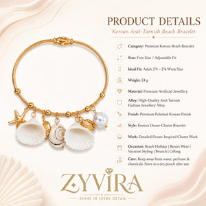 Alternate product view of the gold ocean charm bracelet