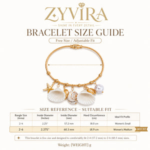 Gold shell starfish bracelet styled in a beach-inspired jewellery flat lay