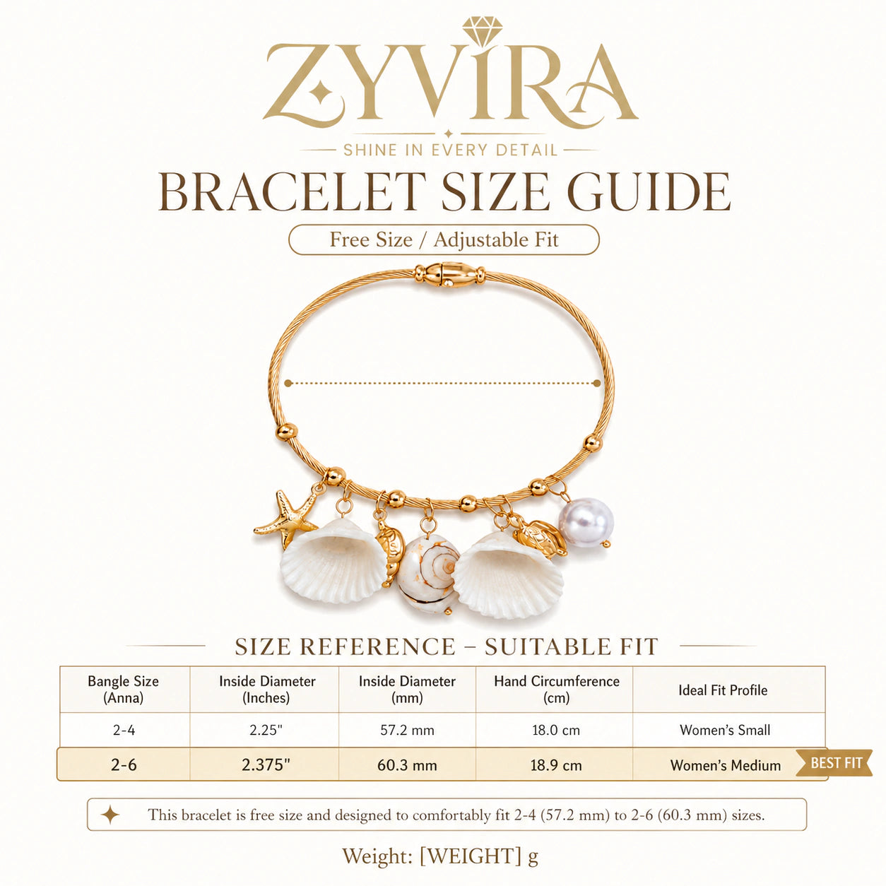 Gold shell starfish bracelet styled in a beach-inspired jewellery flat lay