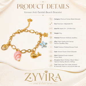Open link view of the gold ocean charm bracelet