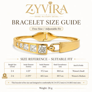 Open structure view of the gold hinged kada bracelet