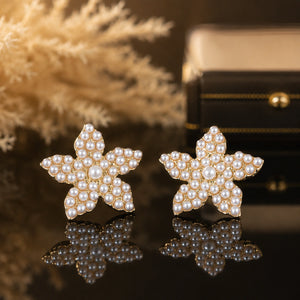 Pearl gold starfish pearl-style stud earrings