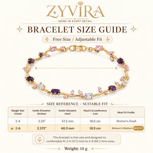 Angled view of the gold tulip multicolour crystal bracelet