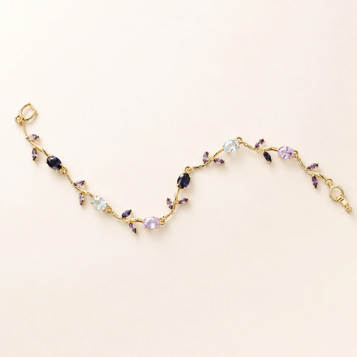 Alternate detail view of the tulip oval-and-marquise stone bracelet