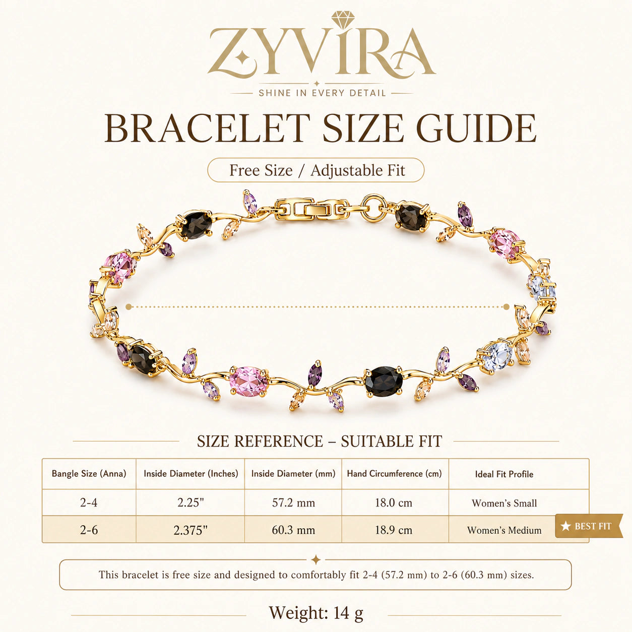 Open link view of the gold tulip stone bracelet