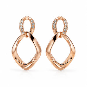 Close-up of crystal accents and twisted teardrop detailing