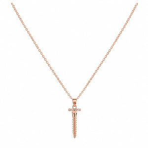 Alternate product view of the rose-gold screw charm necklace