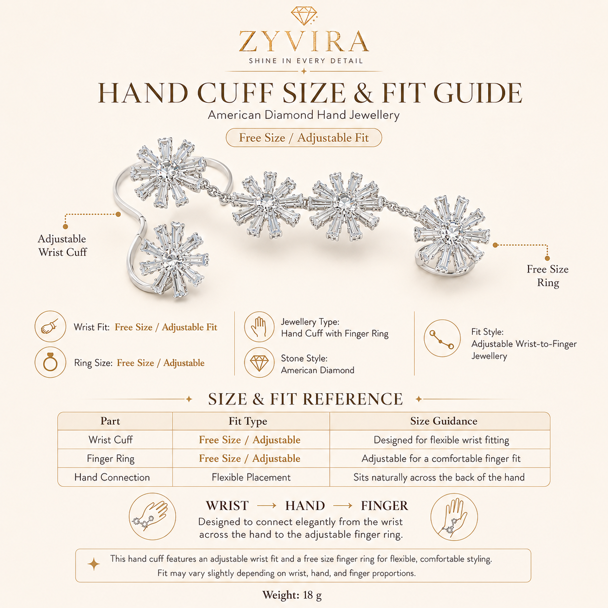 Silver crystal starburst handcuff styled in an elegant jewellery flat lay