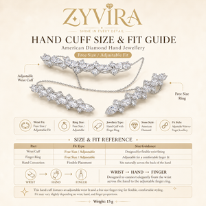 Open structure view of the silver marquise-cluster handcuff