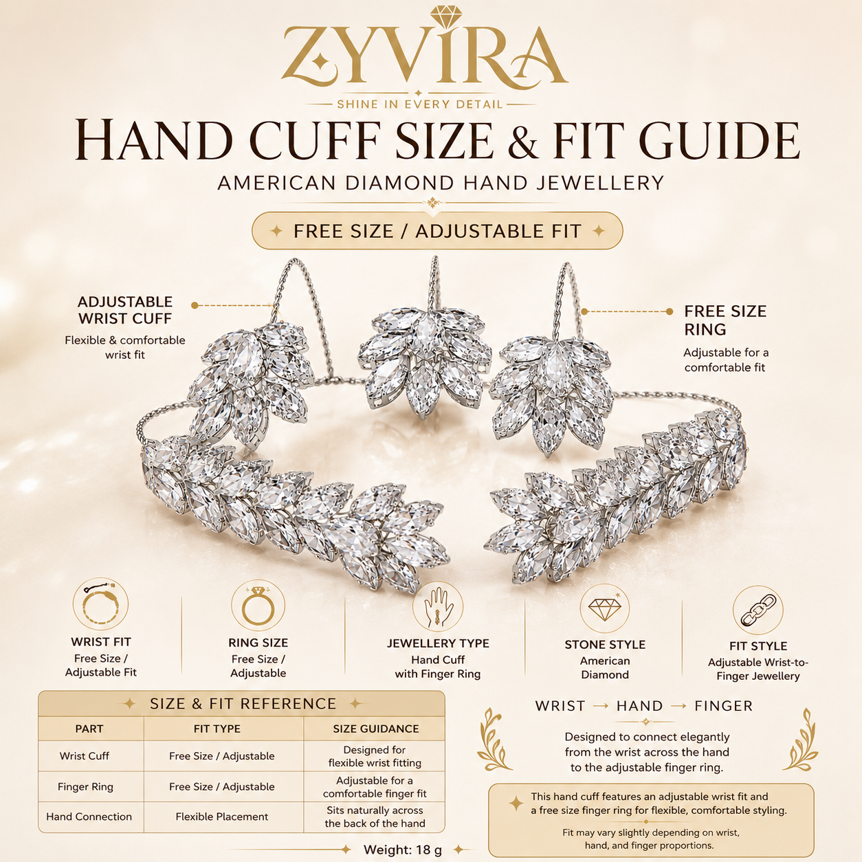Open structure view of the silver marquise-leaf handcuff bracelet