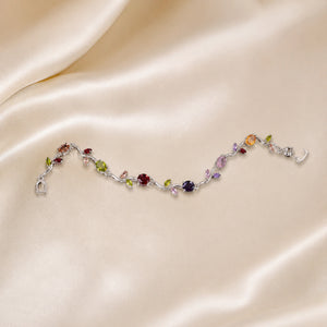 Alternate detail view of the multicolour tulip link bracelet