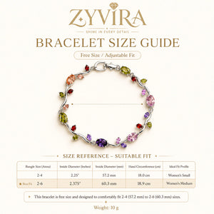 Open link view of the silver multicolour tulip bracelet