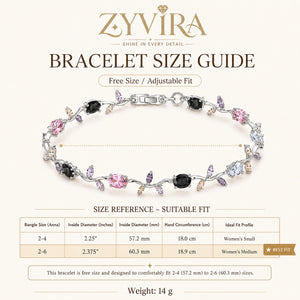 Angled view of the silver tulip multicolour bracelet